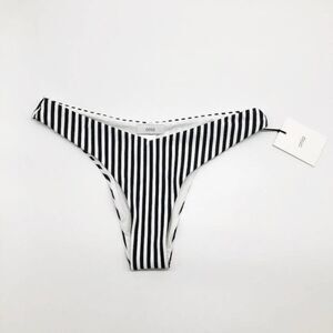 ONIA Chiara Black White Mini Stripe Bikini Bottom 